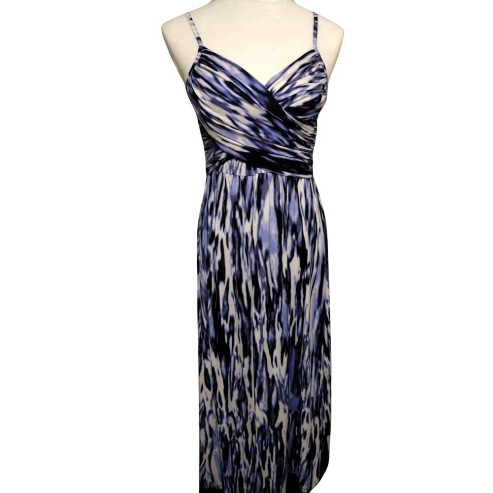 Jennifer Lopez Womens Maxi Dress Sz Sm Abstract Print Surplice V-Neck Sleeveles
